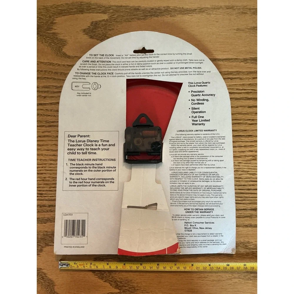 Vintage Lorus Disney Mickey Mouse Time Teacher Wall Clock Reversible Dial NEW